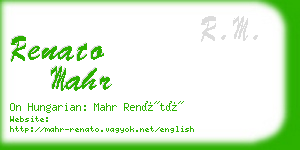 renato mahr business card
